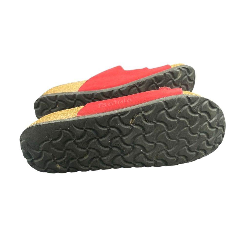 Birkenstock Betula Red 3 Strap Cork Sandals 7 Adjustable Straps Boho - Picture 6 of 8